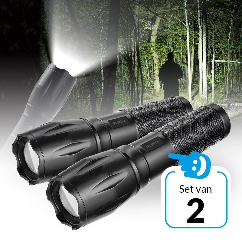 Militaire led zaklamp met 5 lichtmodi - Voordeelset van 2