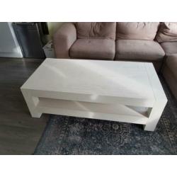 Wit massief hout salontafel