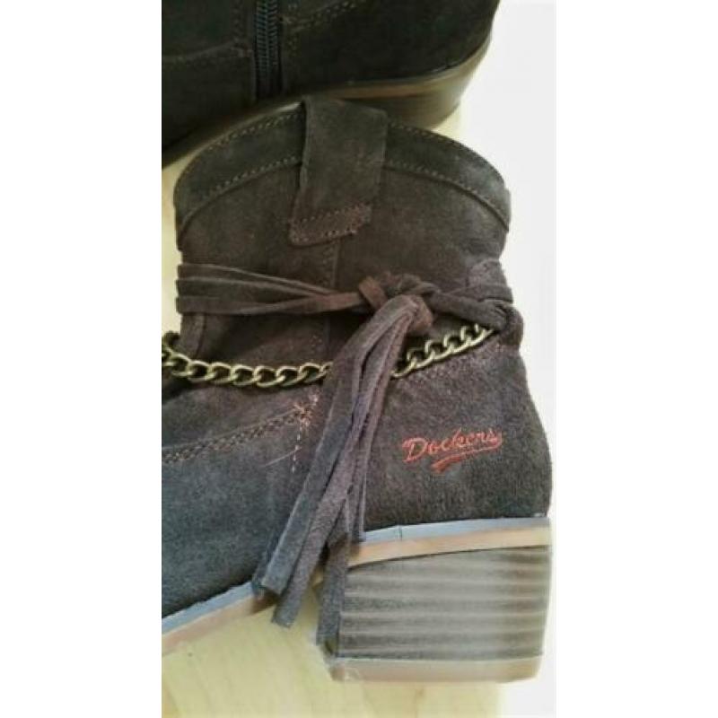 Dockers leer cowgirl laarzen, donker bruin maat 39, nieuw