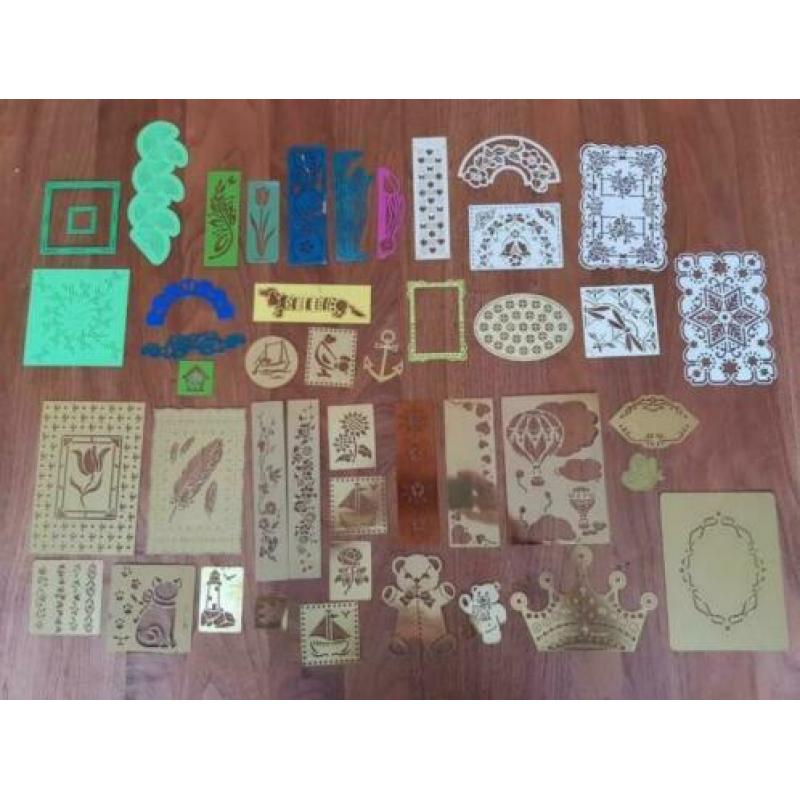 Hele partij prik/ embossing sjablonen