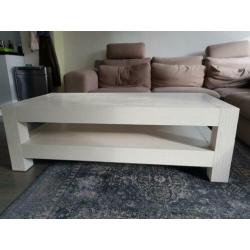 Wit massief hout salontafel
