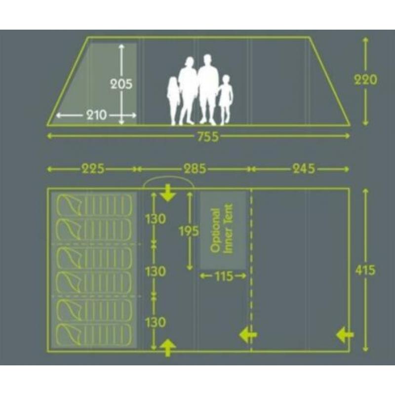 Opblaasbare tent Kampa 6 personen