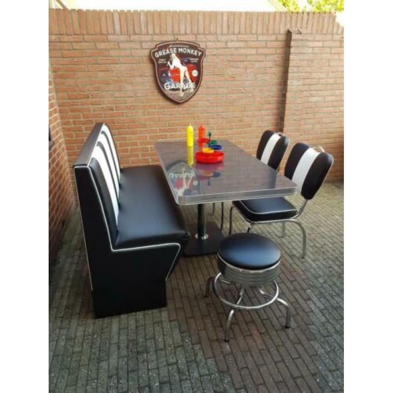 Amerikaanse diner bank stoelen fifties sixties Bel Air tafel