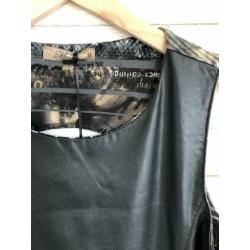 Moglie jurk 2 stoffen lederlook, maat M - NP 59,95 - wyp