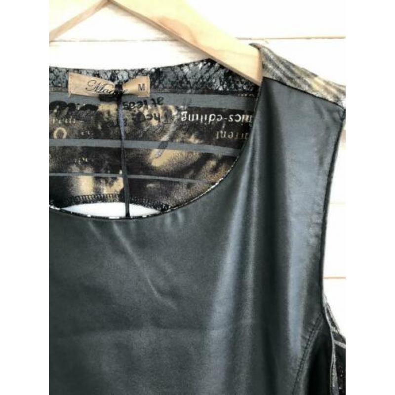 Moglie jurk 2 stoffen lederlook, maat M - NP 59,95 - wyp