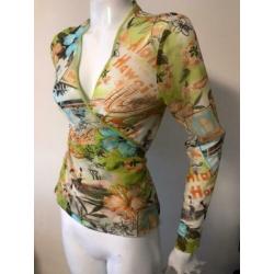 Expresso fleurige top - overslag blouse, maat 44