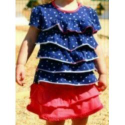 Set meisjes kleding maat 86: jasje, rok, 2 shirts en top