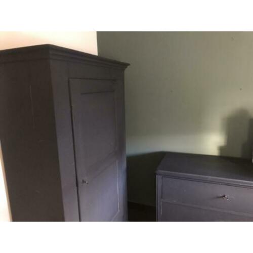 Brocante kast grijs