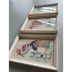 Nostalgische schilderijtjes kinderkamer -vintage illustratie