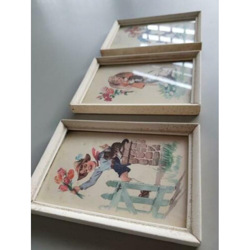 Nostalgische schilderijtjes kinderkamer -vintage illustratie