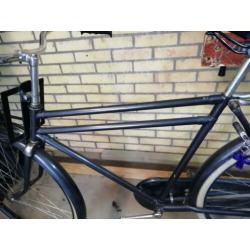 Gazelle herenfiets zwart, opafiets met rek
