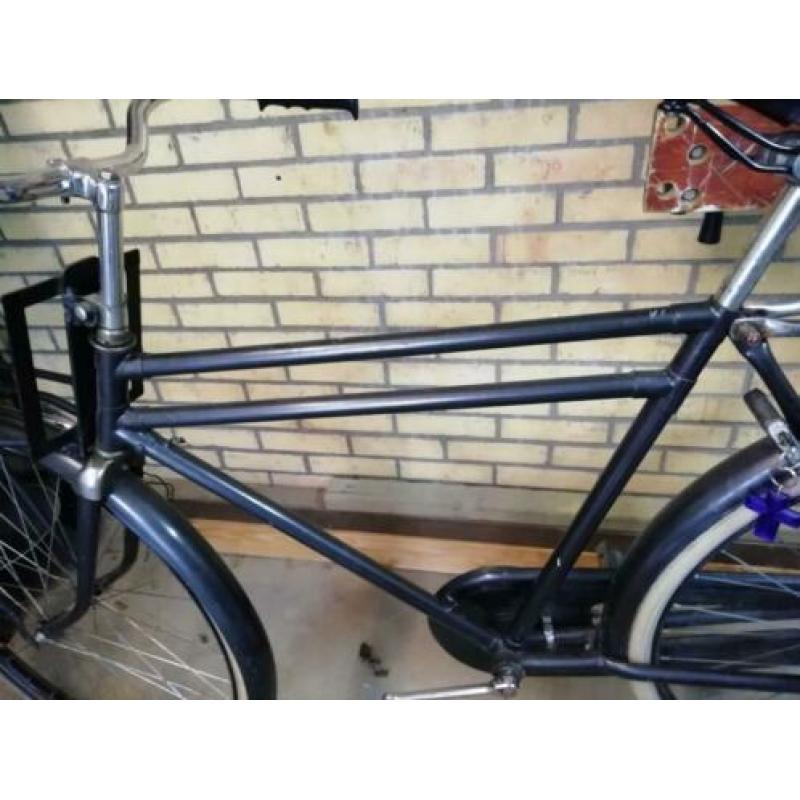 Gazelle herenfiets zwart, opafiets met rek
