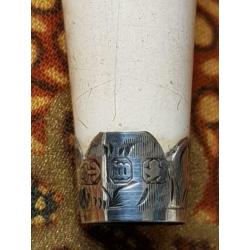 Mooi antiek sigarettenpijpje uit Engeland met zilver 8,6 cm.