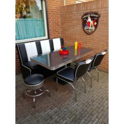Amerikaanse diner bank stoelen fifties sixties Bel Air tafel