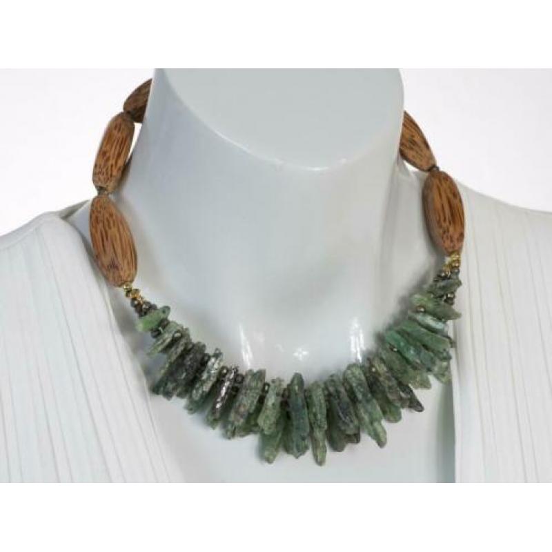 Groene apatiet kristallen edelsteen choker ketting