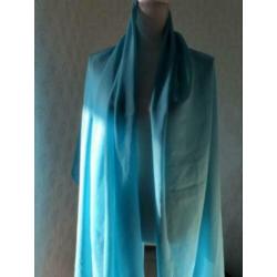 Polyester sjaal - 82x182 cm - blauw