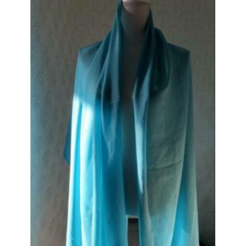 Polyester sjaal - 82x182 cm - blauw