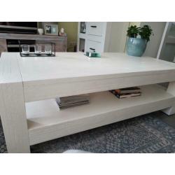 Wit massief hout salontafel
