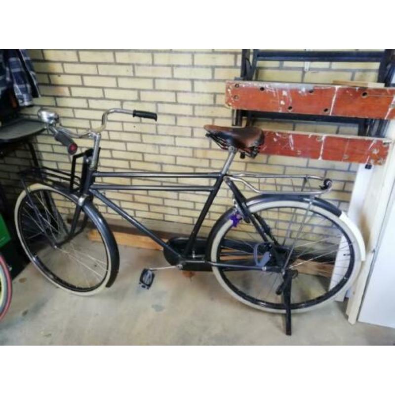 Gazelle herenfiets zwart, opafiets met rek
