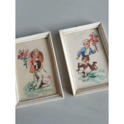 Nostalgische schilderijtjes kinderkamer -vintage illustratie