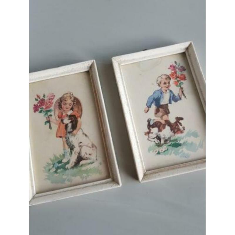 Nostalgische schilderijtjes kinderkamer -vintage illustratie