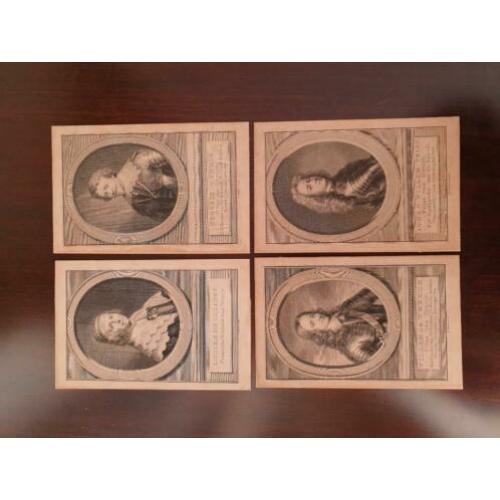 4 x koper gravure door isaak tirion. Ca. 1749