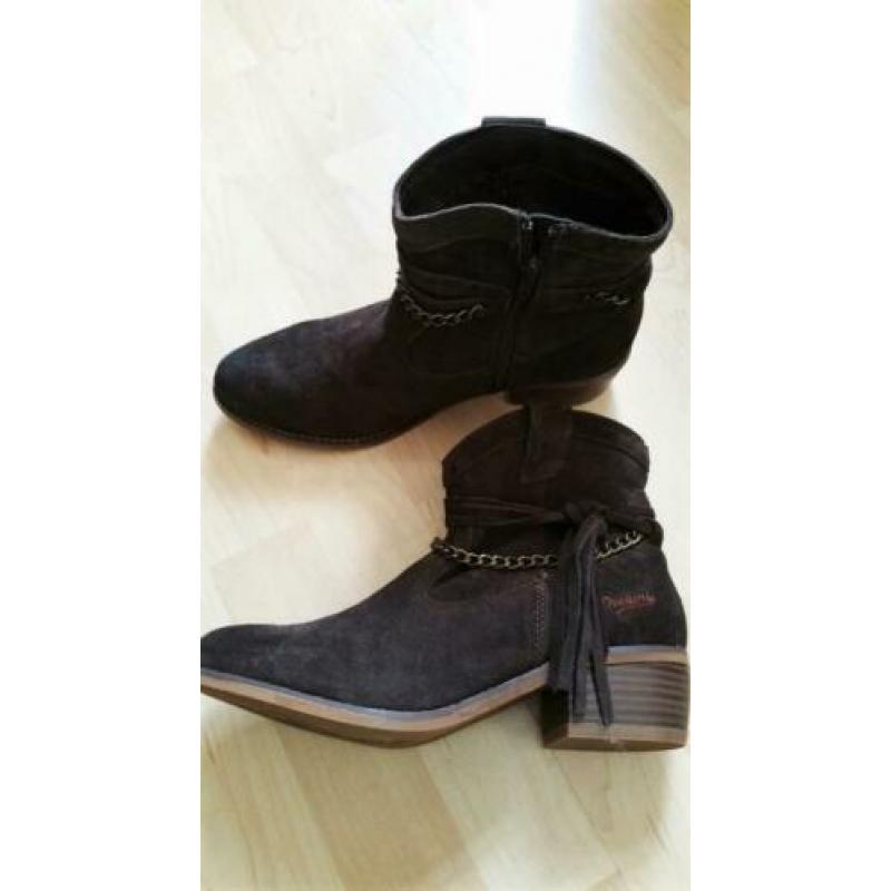 Dockers leer cowgirl laarzen, donker bruin maat 39, nieuw
