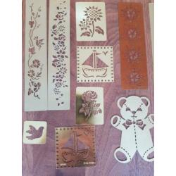 Hele partij prik/ embossing sjablonen