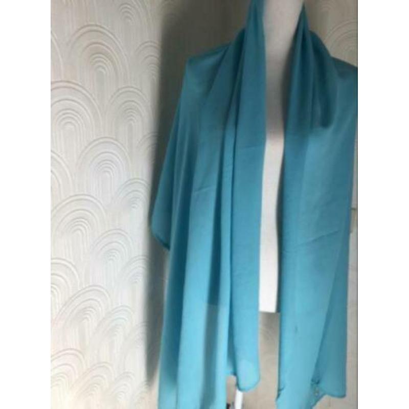 Polyester sjaal - 82x182 cm - blauw