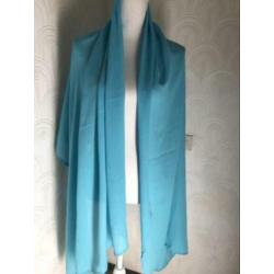 Polyester sjaal - 82x182 cm - blauw