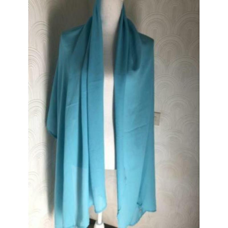 Polyester sjaal - 82x182 cm - blauw