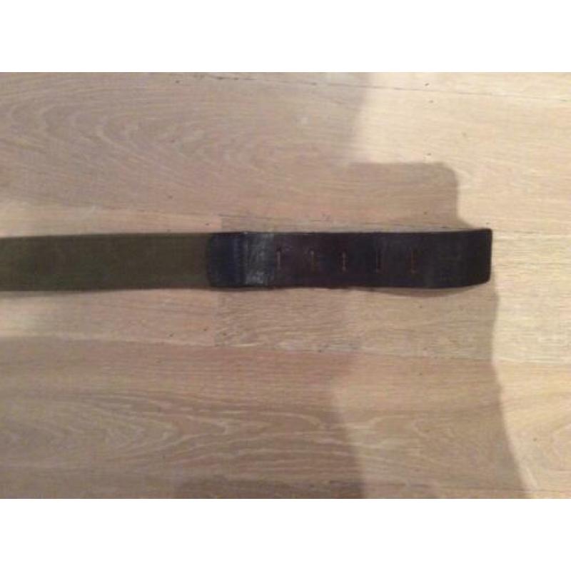 Nieuwe canvas leren legergroene riem maat 90 cm