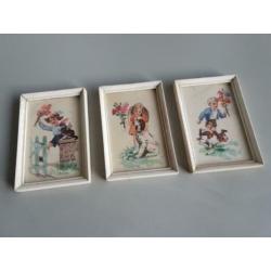 Nostalgische schilderijtjes kinderkamer -vintage illustratie