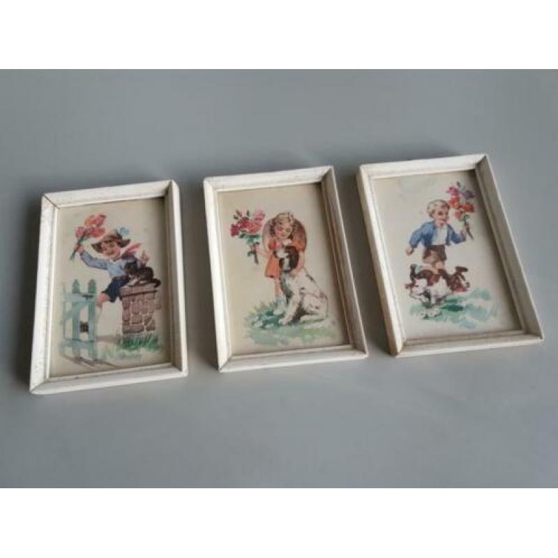 Nostalgische schilderijtjes kinderkamer -vintage illustratie