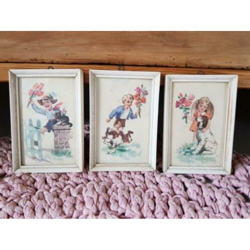 Nostalgische schilderijtjes kinderkamer -vintage illustratie