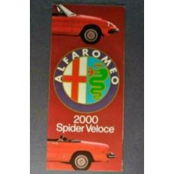 1976 Alfa Romeo 2000 Spider Veloce Brochure USA