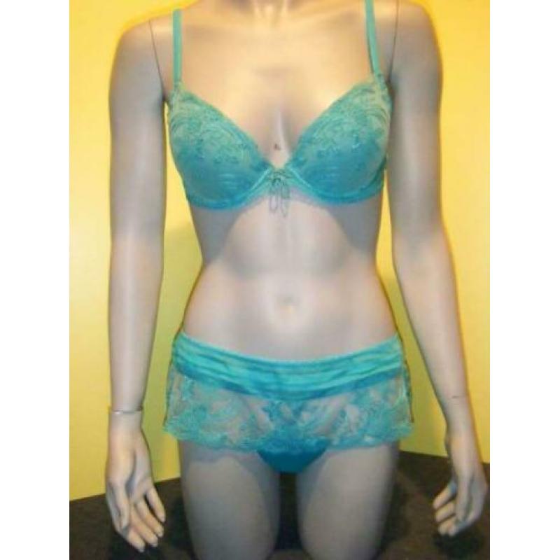 La Perla zijde turquoise set 80C 40