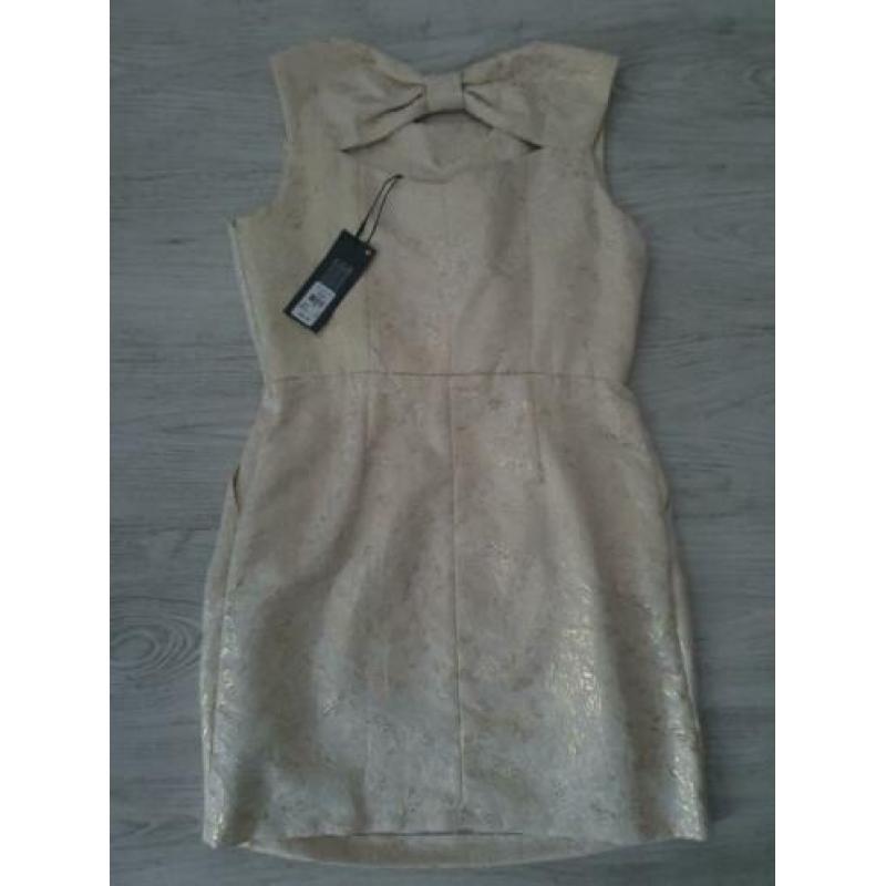 Nieuw Crème jurkje met gouden print