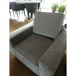 Brede, stoffen fauteuil Otto, stof Halen (lichte glans erin)