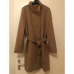 NIEUW - beige mantel jas wol maat L van esprit