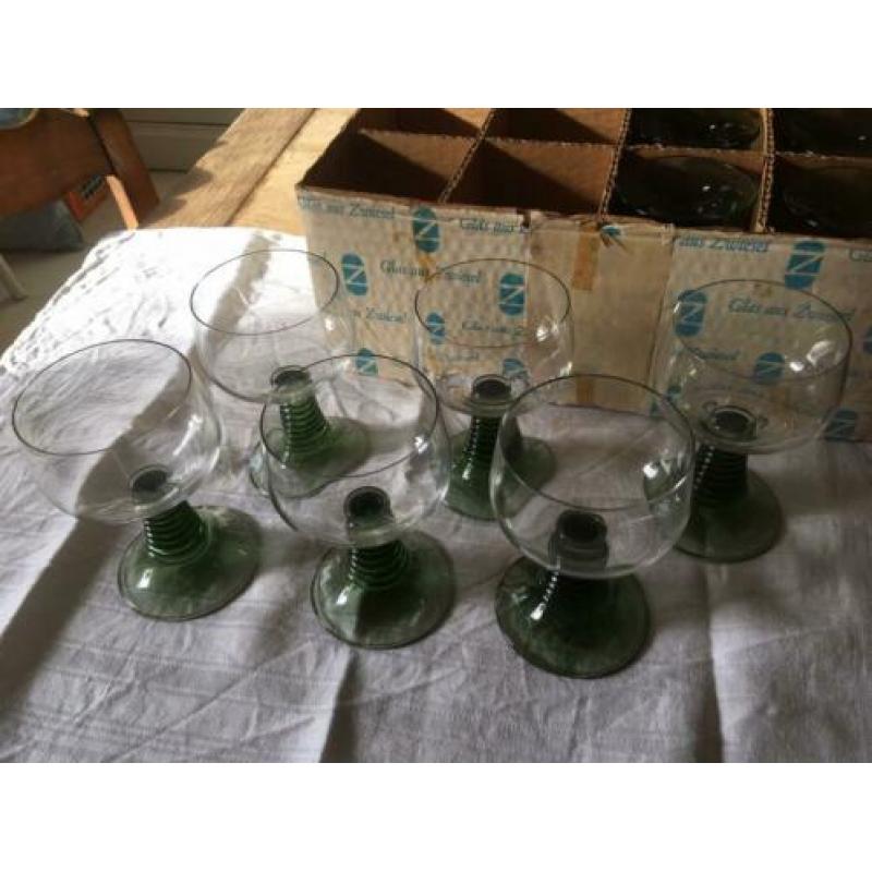 12 oude zwieselglas wijnroemers, 0,2 l inh.