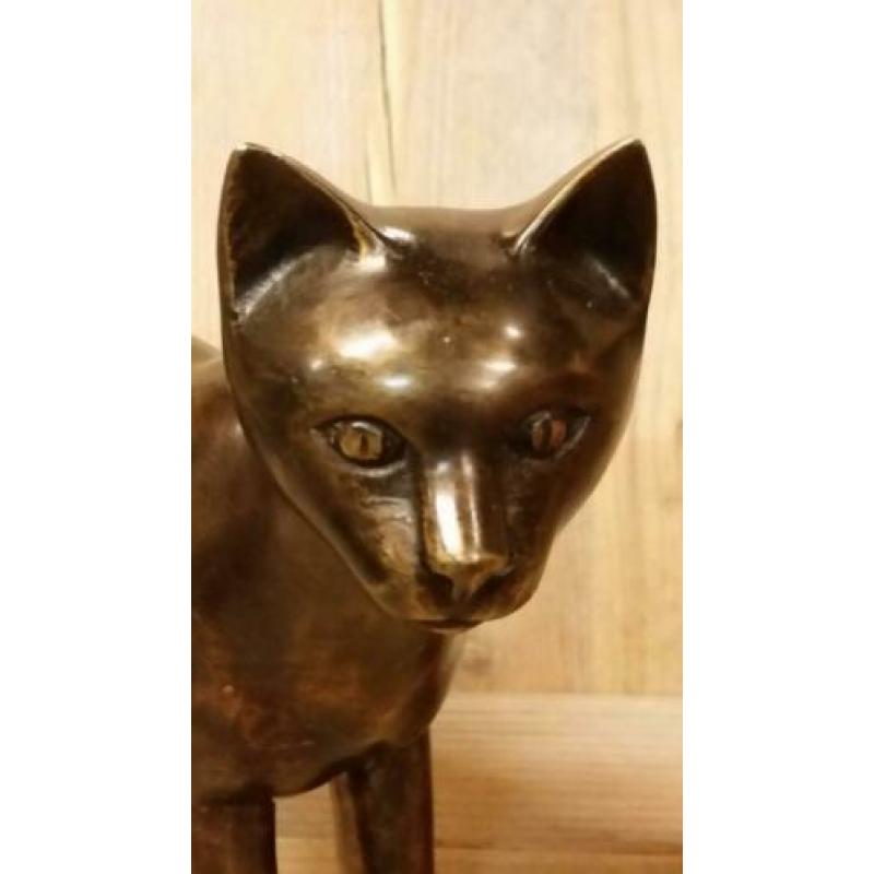 bronzen beeld /POES / 27 cm hoog
