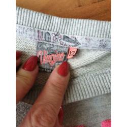 Nette meisjes vingino grijs roze neon sweater jurk mt 12-152