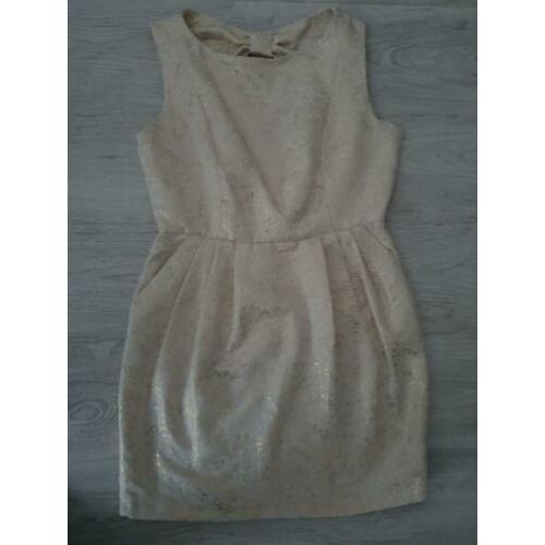 Nieuw Crème jurkje met gouden print