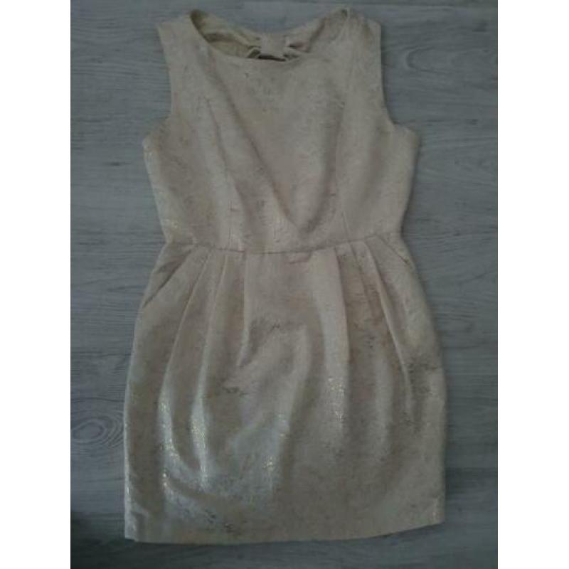 Nieuw Crème jurkje met gouden print