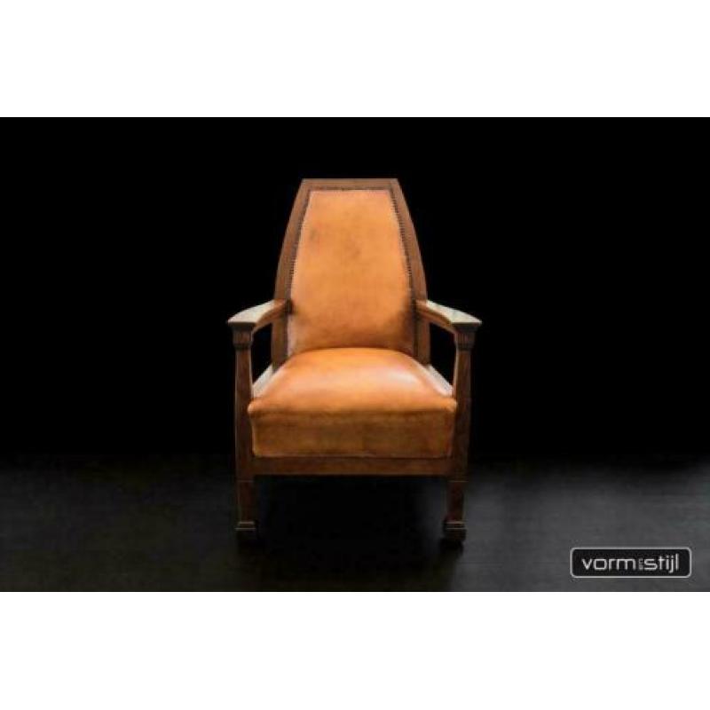 Unieke Amsterdamse School fauteuil (architectuur 1910)