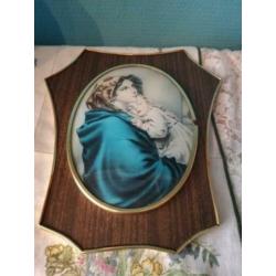 Mooi vintage lijstje met Madonna/Maria en kindje