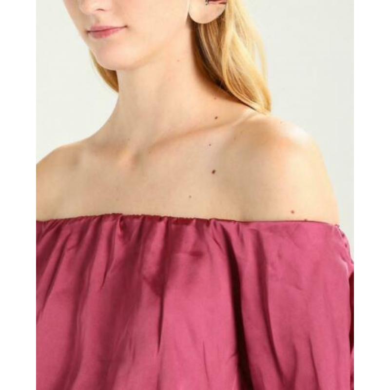 Dames NA-KD jurk ruffles off shoulder 36 S satijn roze top
