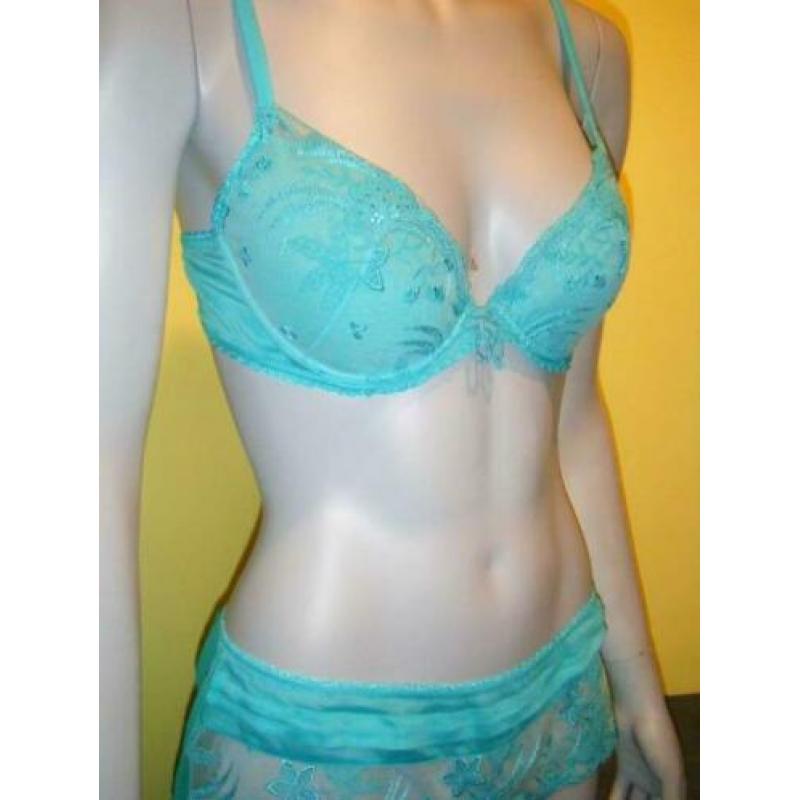 La Perla zijde turquoise set 80C 40