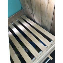 Bed steigerhout, twee lades
